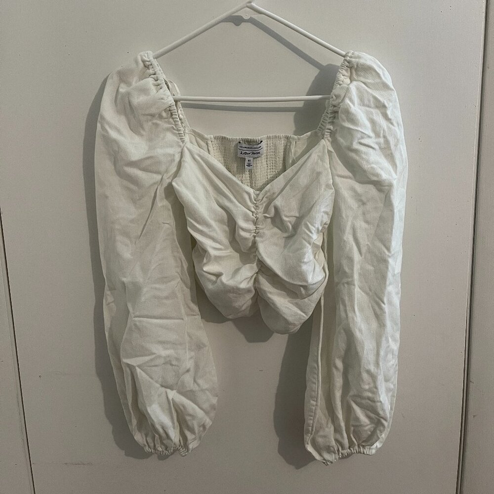 & Other Stories Cropped Ruched Blouse